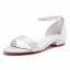 Eenvoudige Satijn Witte Platte Bruidsschoenen 2023 Enkelband Peep Toe Huwelijk Sandalen