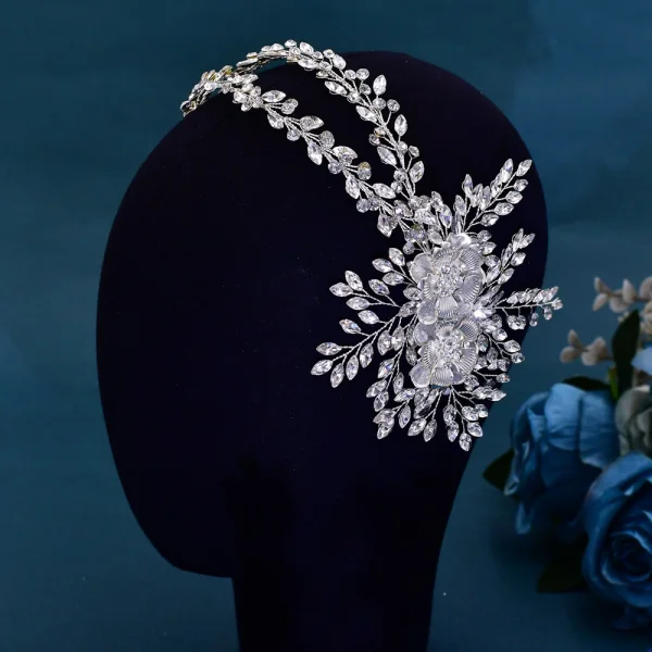 Vintage / Originale Argenté Fait main Alliage Faux Diamant Mariage Accessoire Cheveux Mariage 2023