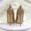 Fashion Nude Patent Leather Rivet Pumps 2022 Leather Bow 12 cm Stiletto Heels Pointed Toe Evening Party Cocktail Party Pumps High Heels