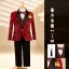 Fall Winter Red Long Sleeve Sequins 6-piece Boys Wedding Suits 2025 Body Jewellery Coat Pants Shirt Tie Vest