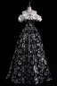 Chic / Beautiful Black Sequins Flower Prom Dresses 2023 A-Line / Princess Ruffle Off-The-Shoulder Short Sleeve Backless Floor-Length / Long Prom Formal Dresses