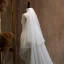 Vintage / Originale Blanche Voile De Mariée 3 m Tulle Chapel Train 2024