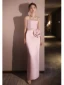 Charmant Rougissant Rose Appliques Robe De Soirée 2024 Trompette / Sirène Bretelles Spaghetti Sans Manches Dos Nu Longue Soirée Robe De Ceremonie