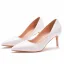 Modest / Simple White 7 cm Stiletto Heels Pointed Toe Prom Pumps High Heels 2024