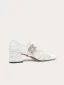 Vintage Weiß Spitze Brautschuhe 2024 5 cm Thick Heels Quadratische Zehe Hochzeit Pumps