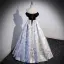 Elegant Black Rhinestone Prom Dresses 2022 Ball Gown Off-The-Shoulder Sleeveless Backless Floor-Length / Long Formal Dresses