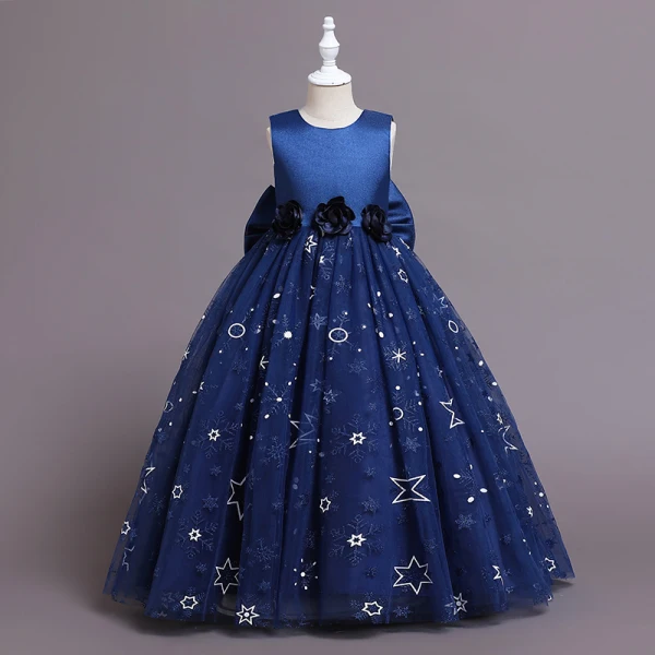 Chic / Belle Rose Bonbon Paillettes Appliques Anniversaire Robe Ceremonie Fille 2024 Robe Boule Encolure Dégagée Sans Manches Dos Nu Noeud Longue