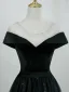Bling Bling Black Star Sequins Prom Dresses 2026 A-Line / Princess Scoop Neck Short Sleeve Backless