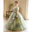 Flower Fairy Sage Green Beading Sequins Appliques Birthday Flower Girl Dresses 2025 Ball Gown Scoop Neck Short Sleeve Backless Floor-Length / Long