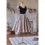 Chic / Beautiful Black Homecoming Short Graduation Dresses 2024 Ball Gown Square Neckline Puffy Short Sleeve Backless