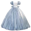 Elegant Sky Blue Satin Prom Dresses 2023 Ball Gown Square Neckline Puffy Short Sleeve Backless Bow Floor-Length / Long Prom Formal Dresses