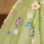 Chic / Belle Vert Cendré Appliques Volants Anniversaire Robe Ceremonie Fille 2025 Robe Boule Encolure Dégagée Sans Manches Dos Nu Noeud Ceinture Thé Longueur