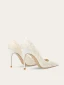 Elegant Ivory Lace Flower Wedding Shoes 2024 Leather 10 cm Stiletto Heels Pointed Toe Wedding Pumps High Heels