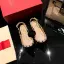 Snygga / Fina Aprikos / Beige Sommar Nit Casual Platt Sandaler Dam 2022 Läder Spetsiga Sandaler