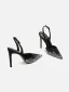Sexy Black Gold Rhinestone Evening Party Womens Sandals 2024 10 cm Stiletto Heels Pointed Toe Sandals High Heels