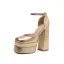 Fashion Dark Green Cocktail Party Womens Sandals 2022 Ankle Strap 10 cm Thick Heels Square Toe Sandals High Heels