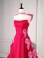 Charmant Fushia Noeud Satin Robe De Bal 2025 Robe Boule Bustier Sans Manches Dos Nu Train De Balayage Robe De Ceremonie