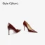 Sexy Burgunderrot Abend Lackleder Pumps 2023 Leder 12 cm Stilettos Spitzschuh Pumps Hochhackige