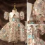 Chic / Beautiful Blushing Pink Beading Pearl Sequins Flower Girl Dresses 2022 Ball Gown V-Neck Puffy Short Sleeve Short Prom Flower Girl Dresses