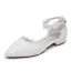 Simple Blanche Perle En Dentelle Fleur Plate Chaussure De Mariée 2024 À Bout Pointu Mariage Talons