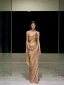 Fashion Gold Sequins Evening Dresses 2024 Trumpet / Mermaid Strapless Sleeveless Backless Floor-Length / Long Evening Party Formal Dresses