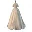 Vintage / Retro White Ruffle Satin Wedding Dresses 2024 Ball Gown Off-The-Shoulder Sleeveless Backless Floor-Length / Long Wedding