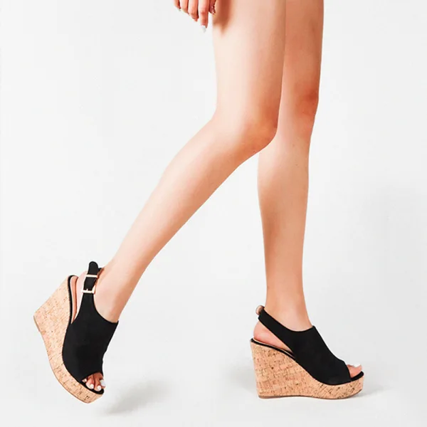 Vintage / Retro Leopard Print Street Wear Womens Sandals 2022 11 cm Wedges Open / Peep Toe Sandals