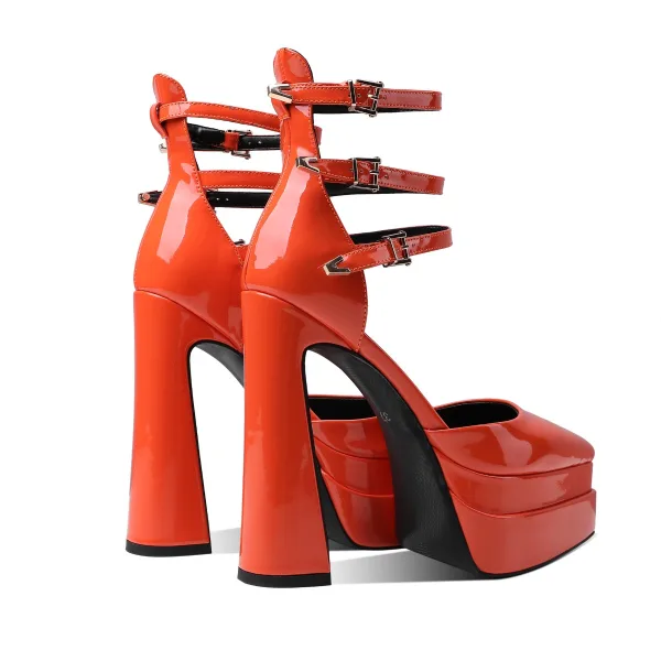 Unusual Green Cocktail Party 14 cm Thick Heels Womens Sandals 2022 Ankle Strap Pointed Toe Womens Shoes High Heels