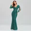 Sparkly Black Sequins Evening Dresses 2023 Trumpet / Mermaid V-Neck Long Sleeve Floor-Length / Long Evening Party Formal Dresses