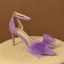 Chic / Beautiful Prom Lavender Womens Shoes 2023 Ankle Strap Bow 8 cm Stiletto Heels Pointed Toe Womens Shoes High Heels