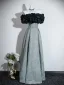 Chic / Beautiful Black Pearl Prom Dresses 2026 A-Line / Princess Ruffle Off-The-Shoulder Short Sleeve Floor-Length / Long Formal Dresses