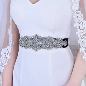 Schöne Schwarz Strass Hochzeit Gürtel 2023