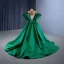 High-end Vintage / Retro Dark Green Prom Dresses 2023 A-Line / Princess Halter Sleeveless Backless Court Train Prom Formal Dresses