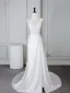 Vintage / Retro White Beading Lace Flower Wedding Dresses 2025 Trumpet / Mermaid High Neck Sleeveless Sweep Train