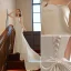 Schlicht Mode Ivory / Creme Satin Brautkleider / Hochzeitskleider 2022 Meerjungfrau Spaghettiträger Ärmellos Rückenfreies Schleife Hof-Schleppe Hochzeit