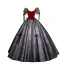 Elegant Burgundy Glitter Prom Dresses 2023 Ball Gown Square Neckline Short Sleeve Backless Bow Floor-Length / Long Prom Formal Dresses