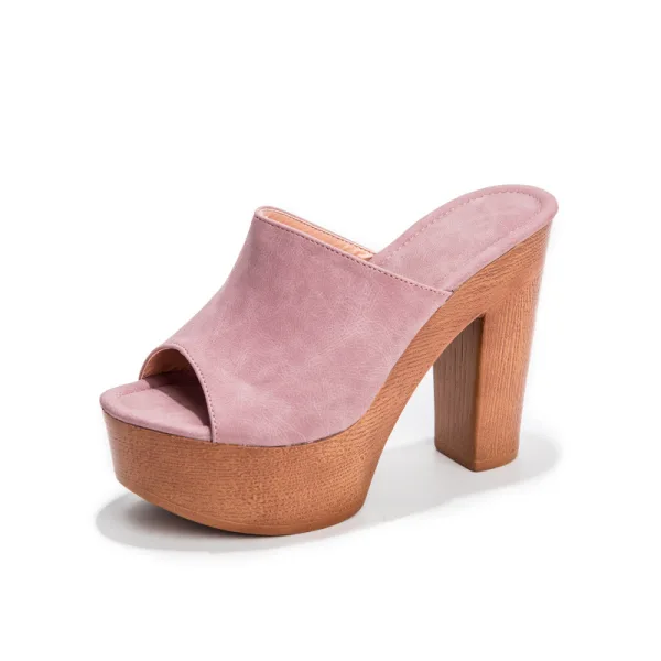 Chic / Beautiful Black Street Wear Summer Womens Sandals 2022 11 cm Thick Heels Open / Peep Toe Sandals High Heels