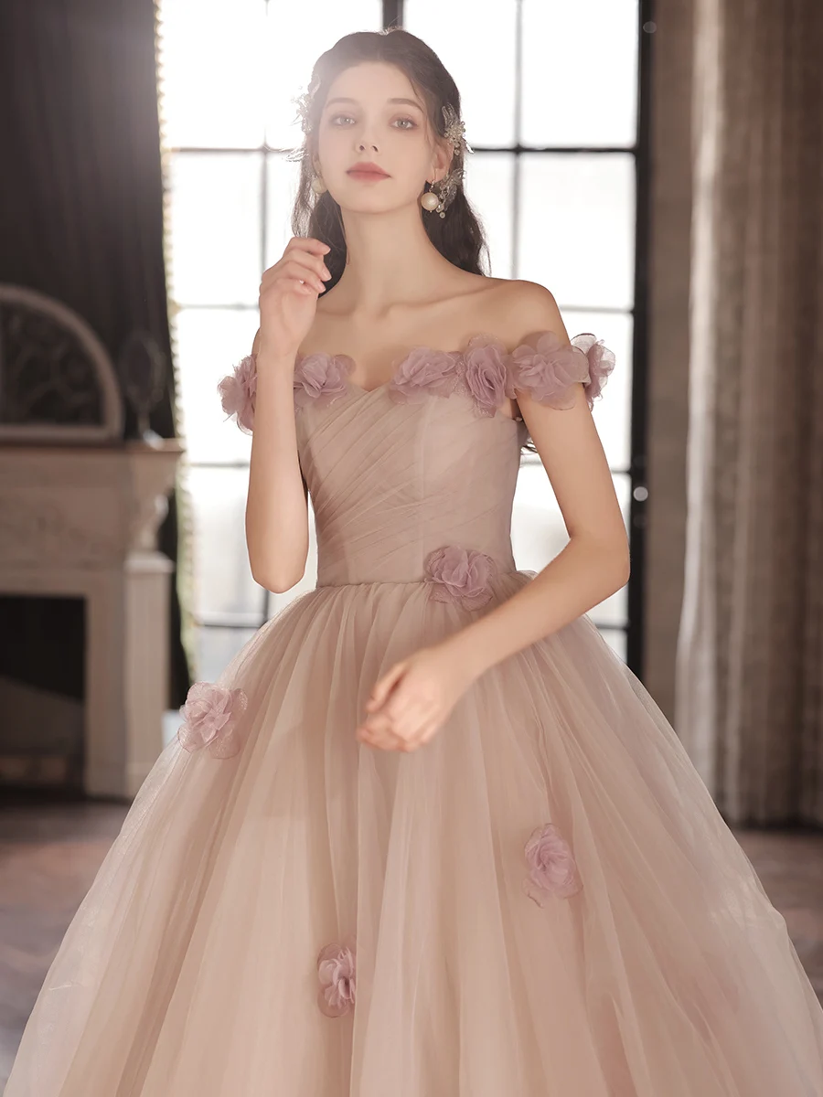 Elegant Lavender Appliques Prom Dresses 2024 A Line Princess Off The Shoulder Sleeveless Backless Floor Length Long Prom Formal Dresses Elegant Lavender Appliques Prom Dresses 2024 A Line Princess Off The Shoulder Sleeveless Backless Floor Length Long Prom Formal Dresses