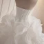 Classic White Cascading Ruffles Wedding Dresses 2023 Ball Gown Strapless Sleeveless Backless Court Train Wedding