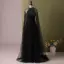 Chic / Beautiful Black Rhinestone Prom Dresses 2024 A-Line / Princess Scoop Neck Sleeveless Floor-Length / Long Prom Formal Dresses