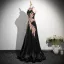 Sparkly Black Beading Sequins Prom Dresses 2025 A-Line / Princess High Neck Sleeveless Floor-Length / Long Prom Formal Dresses