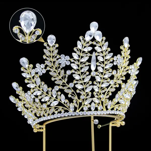 Bling Bling Silver Rhinestone Alloy Bridal Hair Accessories Tiara 2024 Wedding Accessories
