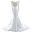 High End Ivory / Creme Perlenstickerei Perle Quaste Brautkleider / Hochzeitskleider 2023 Meerjungfrau Rundhalsausschnitt Lange Ärmel Sweep / Pinsel Zug Hochzeit