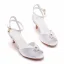 Simple Blanche Promo Satin Perle Sandales Femme 2023 Bride Cheville 6 cm Talons Aiguilles Peep Toes / Bout Ouvert Sandales Talons Hauts