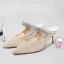 Charmant Silber Abend Strass Pailletten Sandalen Damen 2023 7 cm Stilettos Spitzschuh Sandaletten Hochhackige