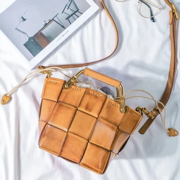 Vintage Retro Brown Casual Handmade Braid Women S Bags 2022 Leather Tote Bag Shoulder Bags