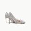 Sparkly Silver Crystal Wedding Shoes 2022 Sequins Leather 9 cm Stiletto Heels Pointed Toe Wedding Pumps High Heels