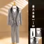 Fall Winter Grey Glitter 6-piece Long Sleeve Boys Wedding Suits 2025 Body Jewellery Coat Necklace Pants Shirt Tie Vest