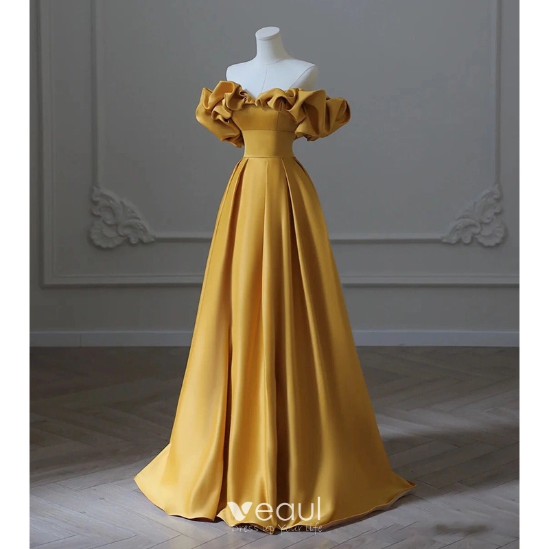 G6402, Luxury Yellow Ruffle Long Trail Ball Gown, Size - (All)pp – Style  Icon www.dressrent.in