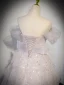 Glitzernden Charmant Lavendel Perlenstickerei Pailletten Fallende Rüsche Ballkleider 2023 A Linie Off Shoulder Ärmellos Rückenfreies Lange Ball Festliche Kleider
